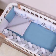 Дитячий постільний комплект Baby Veres Scandi blue (6 одиниць) сатин та велюр